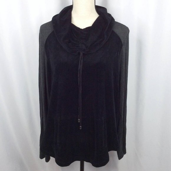 Zenergy by Chicos 1 Pullover Velour Sweatshirt Womens Size Small Athletic - Picture 1 of 7